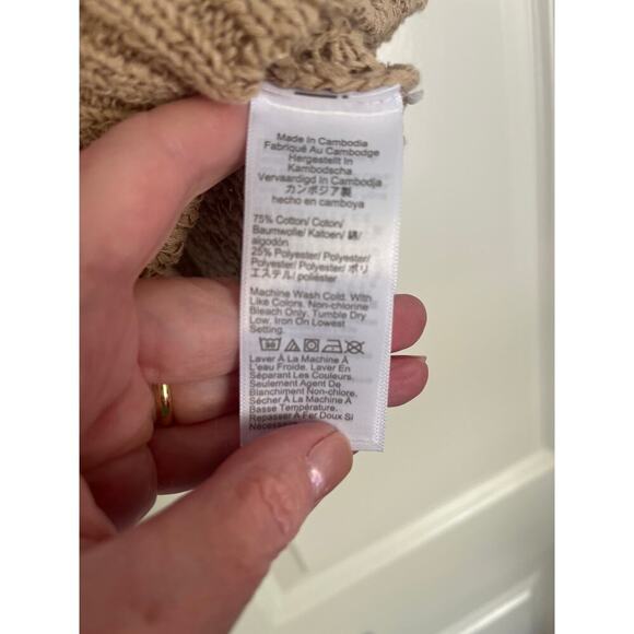 JCrew High Neck Textured Pointelle Sweater Tank Tan XL - Picture 4 of 8